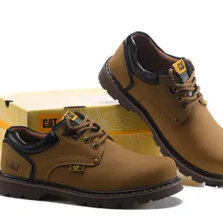 CAT Brown Black Lace-Up Rugged Work Boots