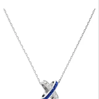 CHAUMET Liens Interlocking X Collier Pendentif Saphir et Diamant
