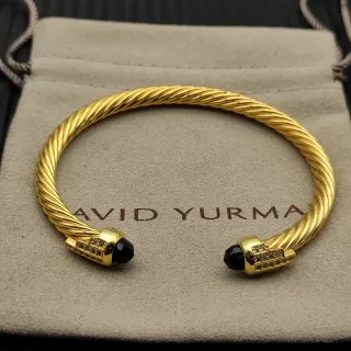 David Yurman Cable Bracelet Gold Black Twisted Bracelet