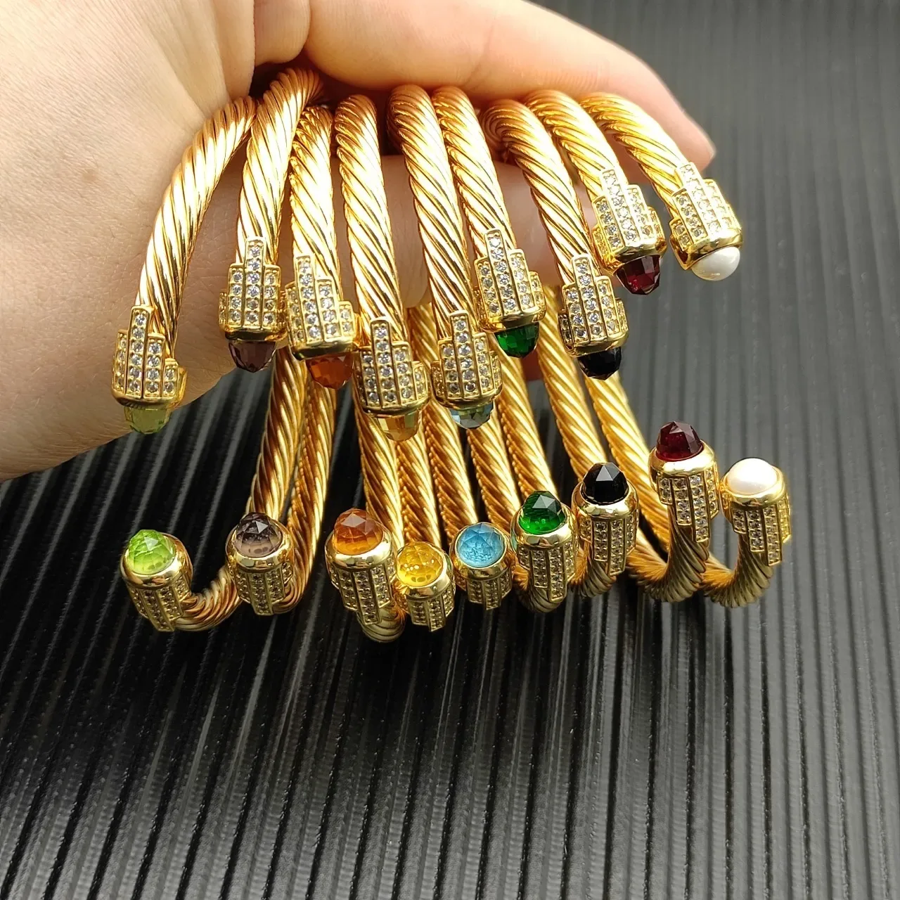 David Yurman Cable Classics Gemstone-Terminal Gold-Tone Bracelet 2