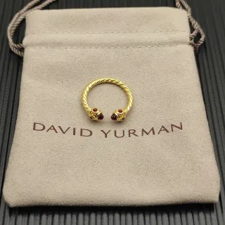 David Yurman Cable Classics خاتم ذهبي أحمر شريط ملتوي مفتوح النهاية