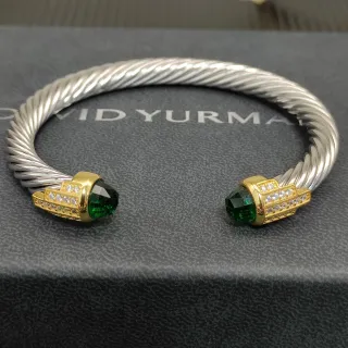David Yurman Cable Classics 银金扭曲双色金属手链