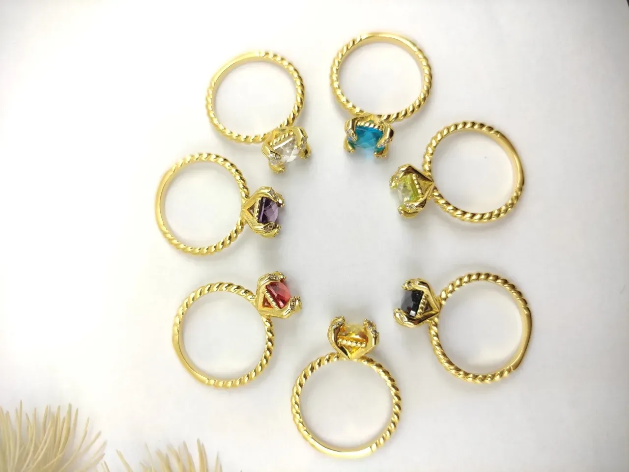 David Yurman Twisted Cable Citrine Solitaire Bague 4