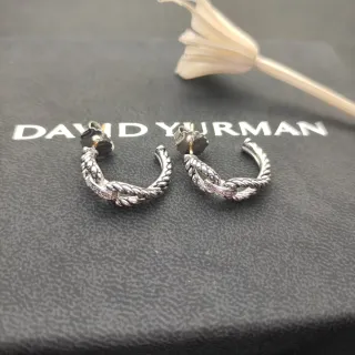 David Yurman أقراط حلقة السلك الملفوفة