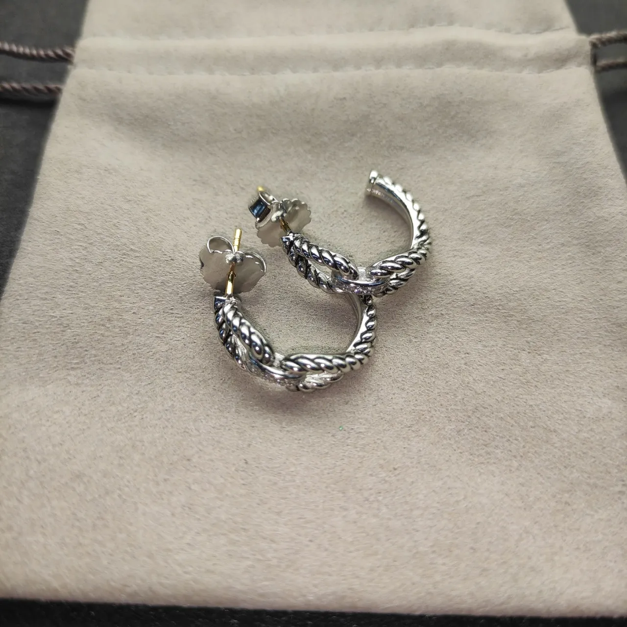 David Yurman Twisted Rope Cable Hoop Earrings 5