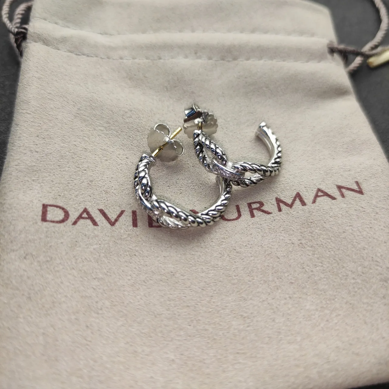 David Yurman Twisted Rope Cable Hoop Earrings 6