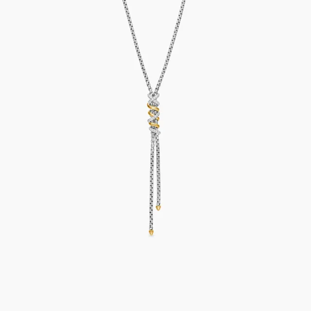 David Yurman X-Laced Two-Tone Silver and Gold Necklace 2