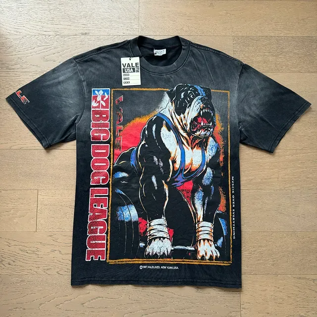 Distressed Acid-Wash Graphic Print T-Shirt 4