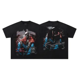 Distressed Black Oversized Graphic Print T-Shirt