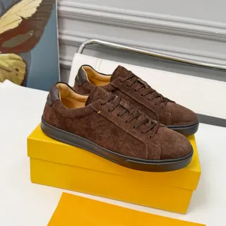 Doucal's Baskets Lifestyle Daim Marron Basses à Lacets