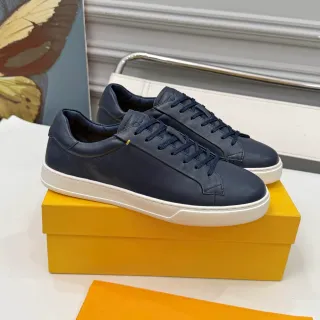 DOUCAL'S Zapatillas Lifestyle de Cuero Navy de Bajo Top