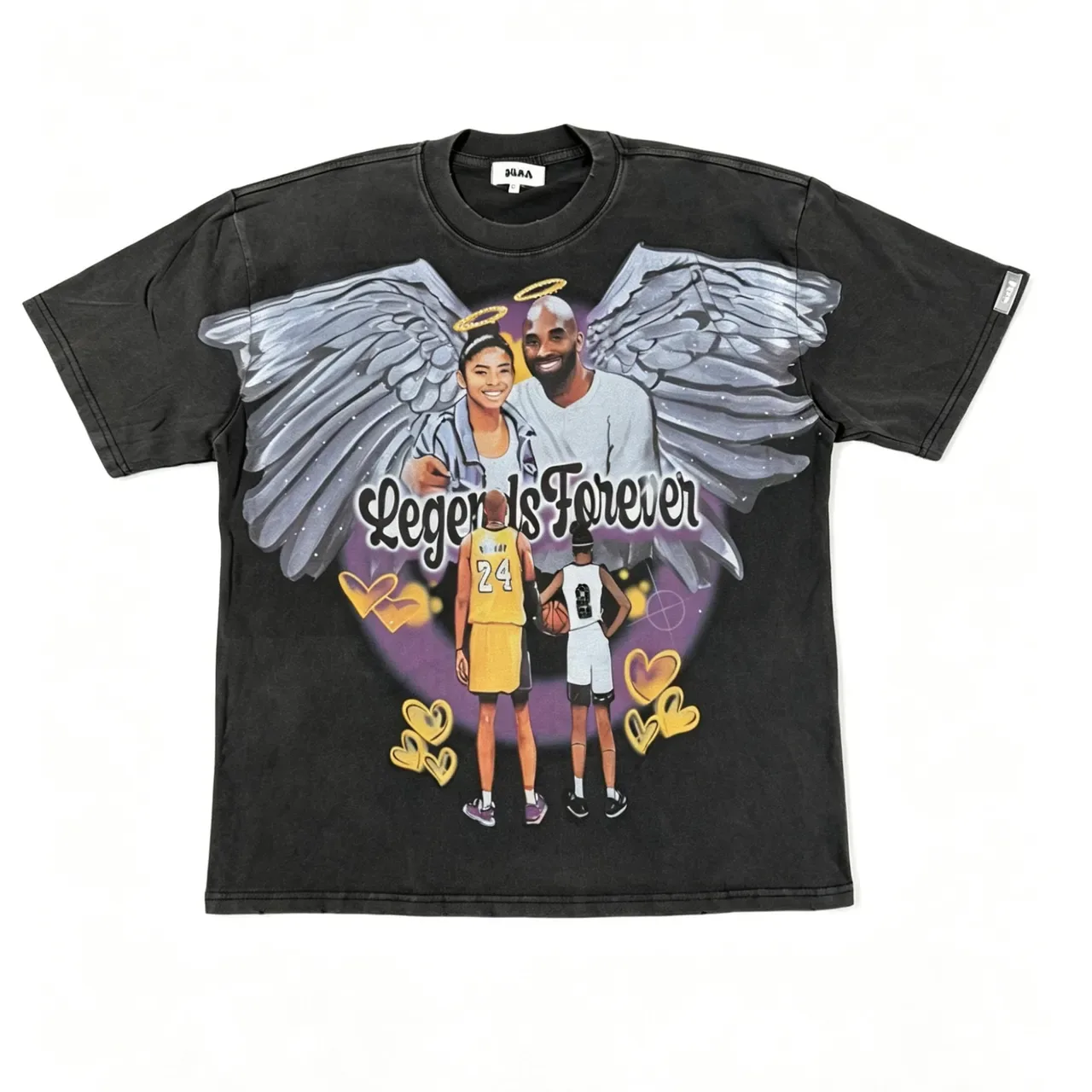 DUAA Legends Forever Graphic Print Distressed Black T-Shirt 7