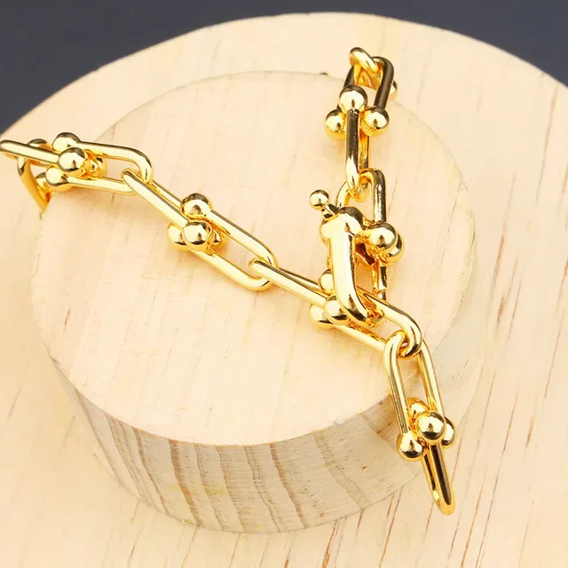 Gold and Silver Ball-Accented Chunky Chain Link Bracelets 5