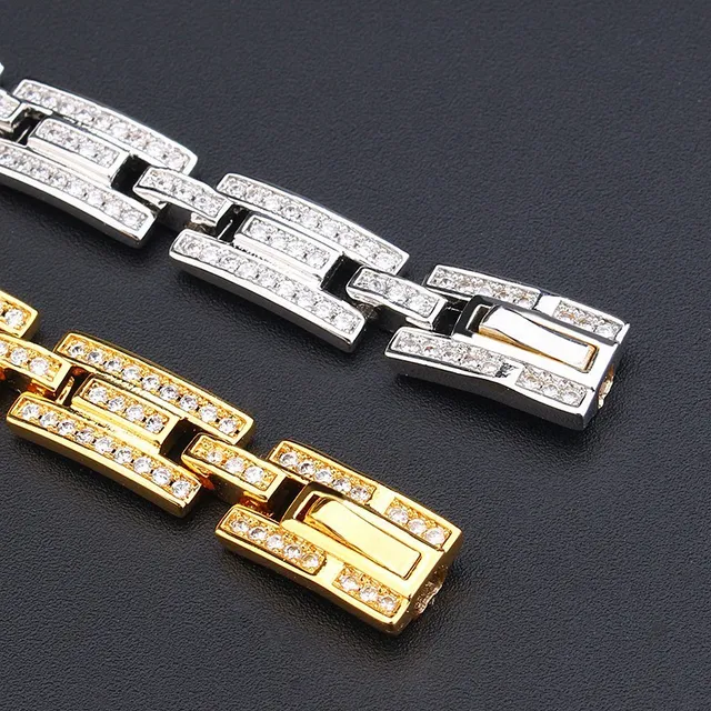 Gold and Silver Tone Pavé Crystal Link Bracelets 7
