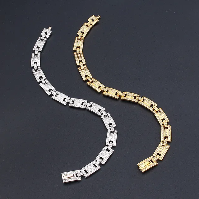 Gold and Silver Tone Pavé Crystal Link Bracelets 8