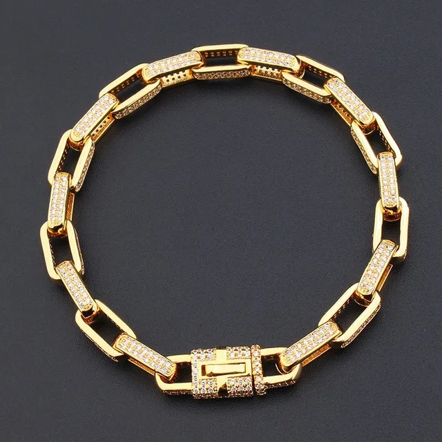 Gold and Silver Tone Pavé-Set Chunky Link Bracelets 2