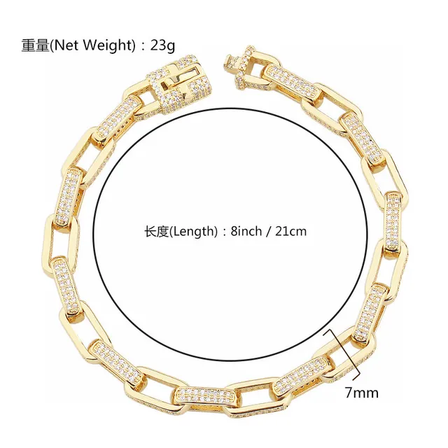 Gold and Silver Tone Pavé-Set Chunky Link Bracelets 9