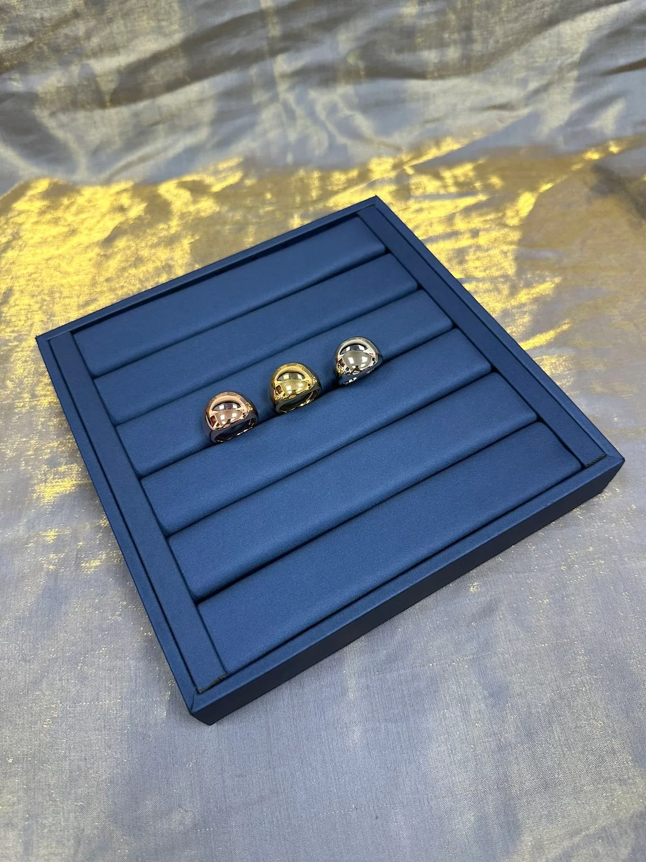 Gold Navy Spherical Polished Metal Jewelry 8