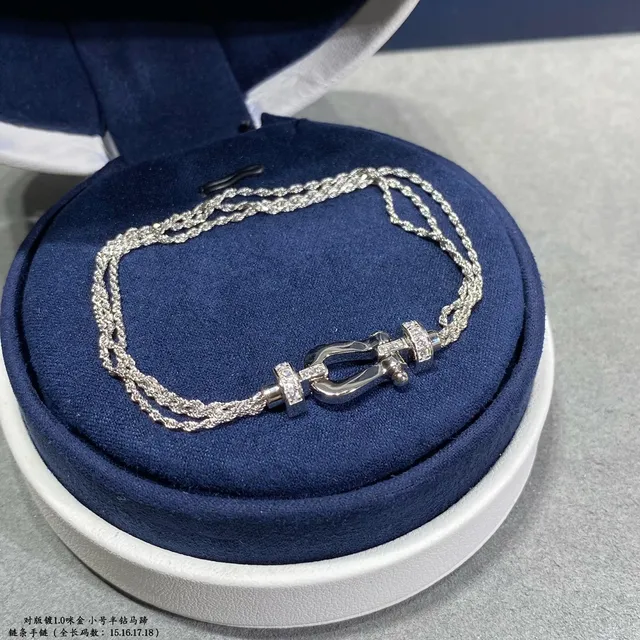 Gold Silver Chain-Link Horseshoe Clasp Bracelet 4