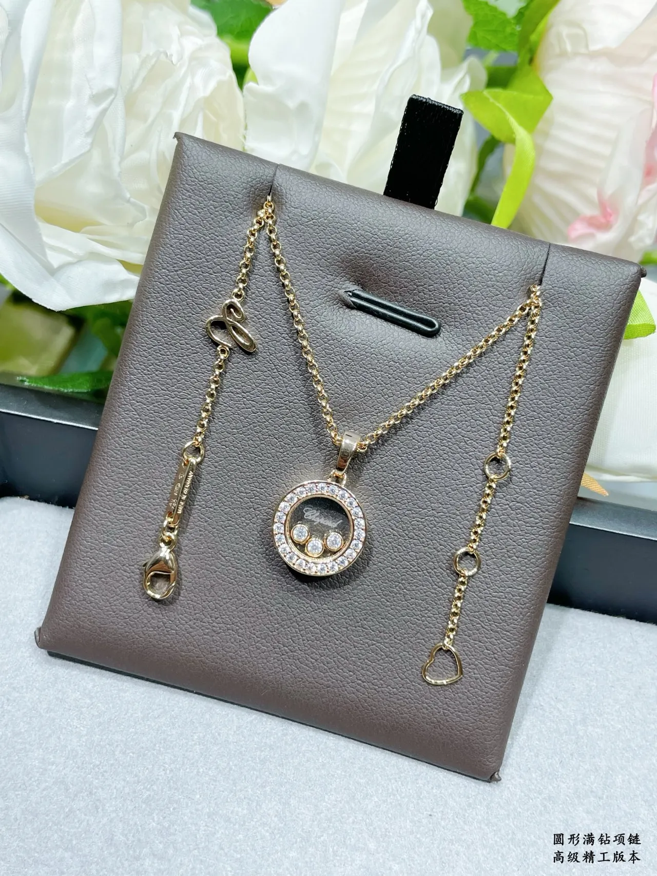 or argent circulaire rotatif charm pendant bélière diamants pavé collier 4