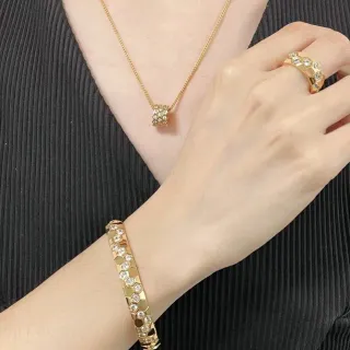 সোনা রুপা হেক্সাগনাল হানিকম্ব মোটিফ Pavé-Set স্বচ্ছ পাথর মালা