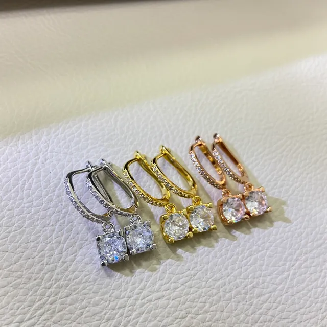 Gold Silver Hinged Hoop Pavé Band Earrings 2