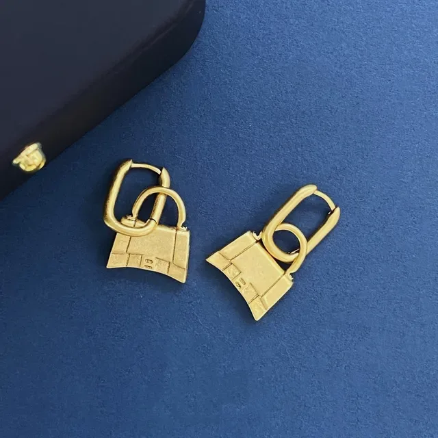 Gold-Tone Padlock Hoop Earrings 4