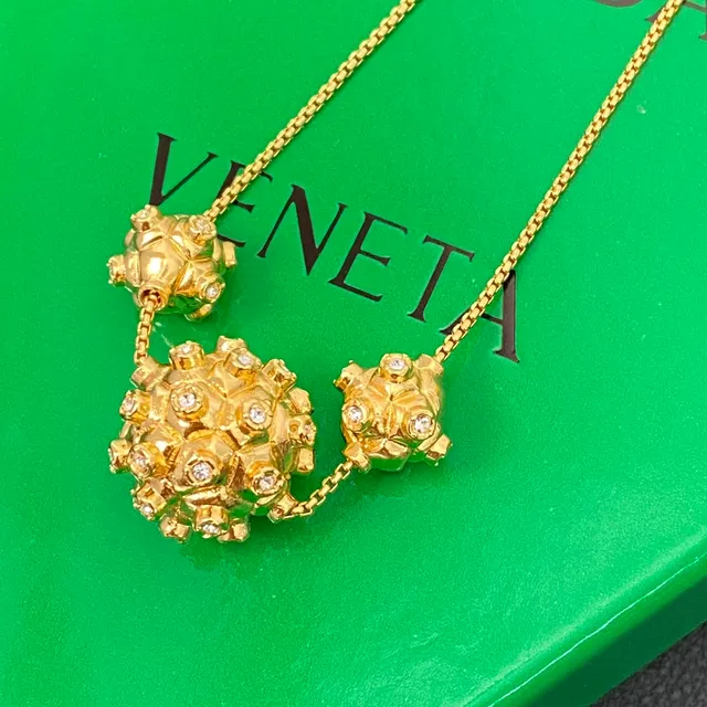 Gold-Tone Textured Triple Pendant Necklace 4
