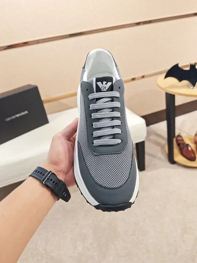 Gray and White Mixed-Material Low-Top Lifestyle Sneaker 5