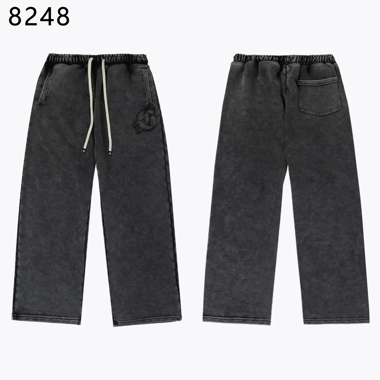 Hoodie gris et noir à fermeture éclair complète et logo brodé 3