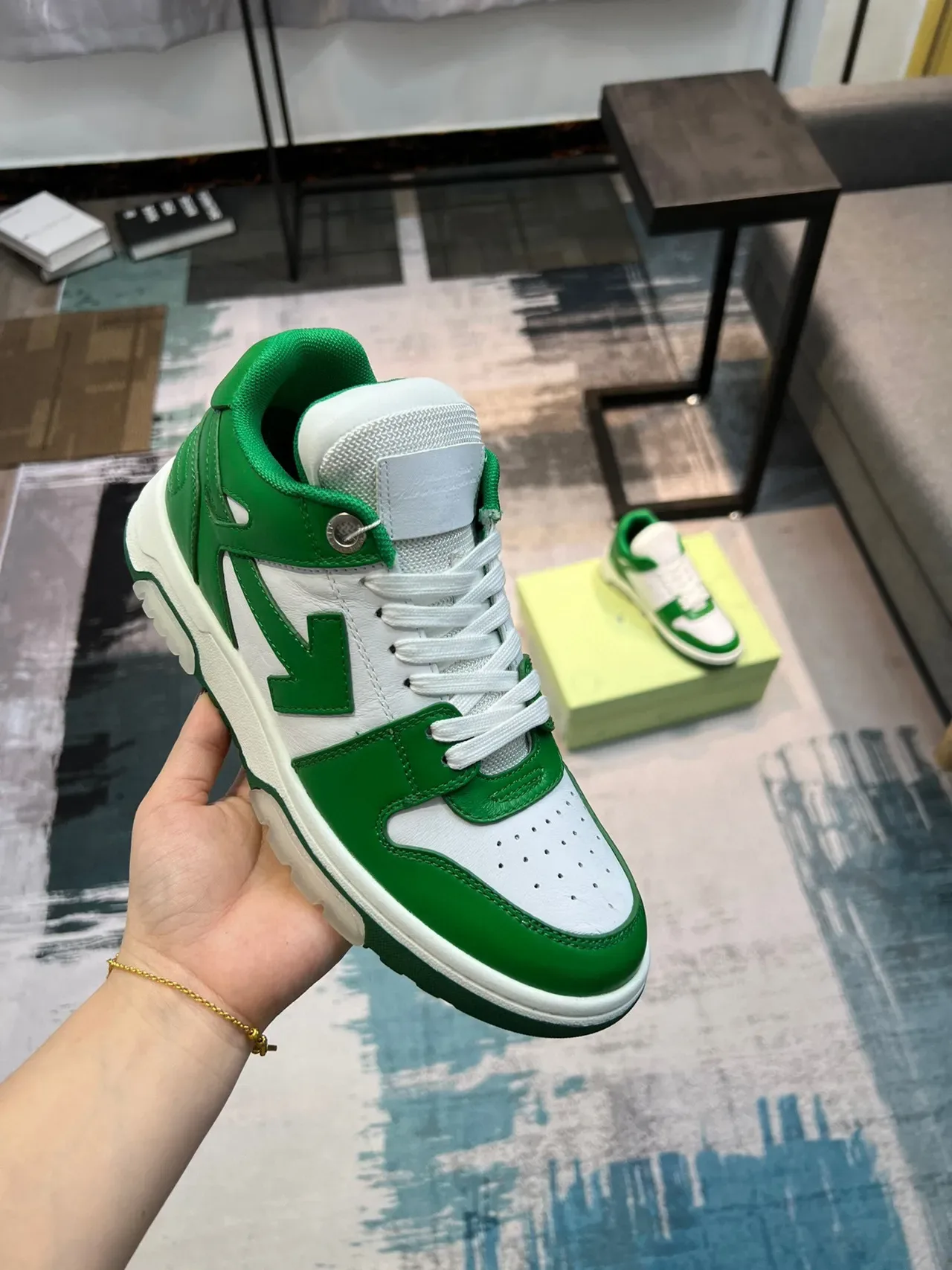 Green and White Two-Tone Low-Top Lifestyle Sneaker 6