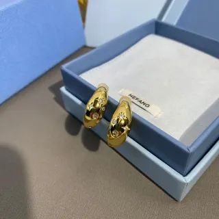 HEFANG Pendientes de Cristal Estilo Estrella Dorado