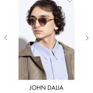John Dalia 'Scotty' Beige Óculos de Sol Armação Retangular Inspirada em Aviador Dupla Ponte