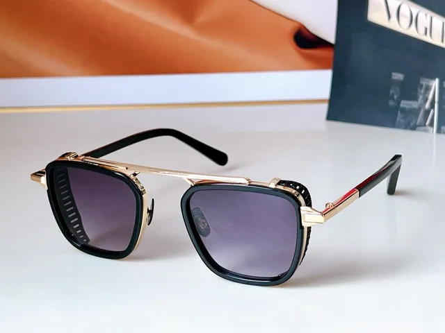 John Dalia 'Scotty' Brown Beige Aviator-Inspired Rectangular Frame Double Bridge Sunglasses 5