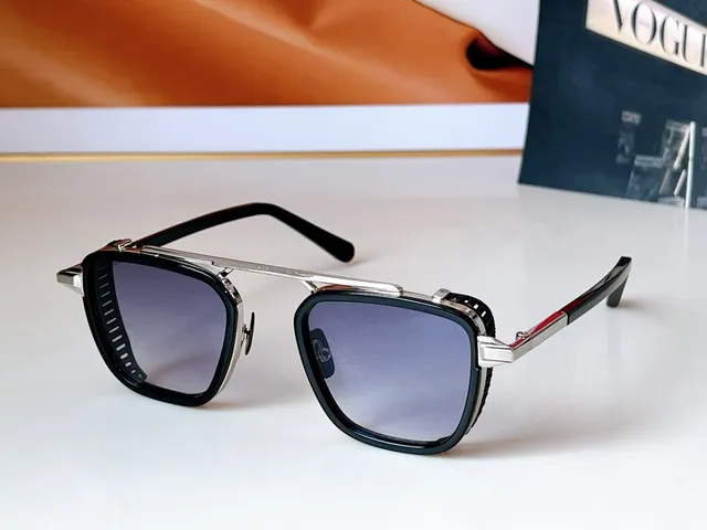 John Dalia 'Scotty' Brown Beige Aviator-Inspired Rectangular Frame Double Bridge Sunglasses 6