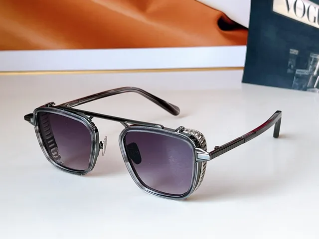 John Dalia 'Scotty' Brown Beige Aviator-Inspired Rectangular Frame Double Bridge Sunglasses 7