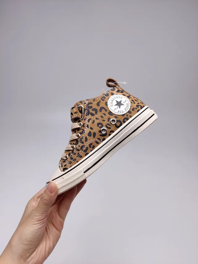 Leopard-Print High-Top Lace-and-Strap Lifestyle Sneakers 7