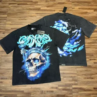 Madspeed Acid-Washed Black Graphic Oversized T-Shirt