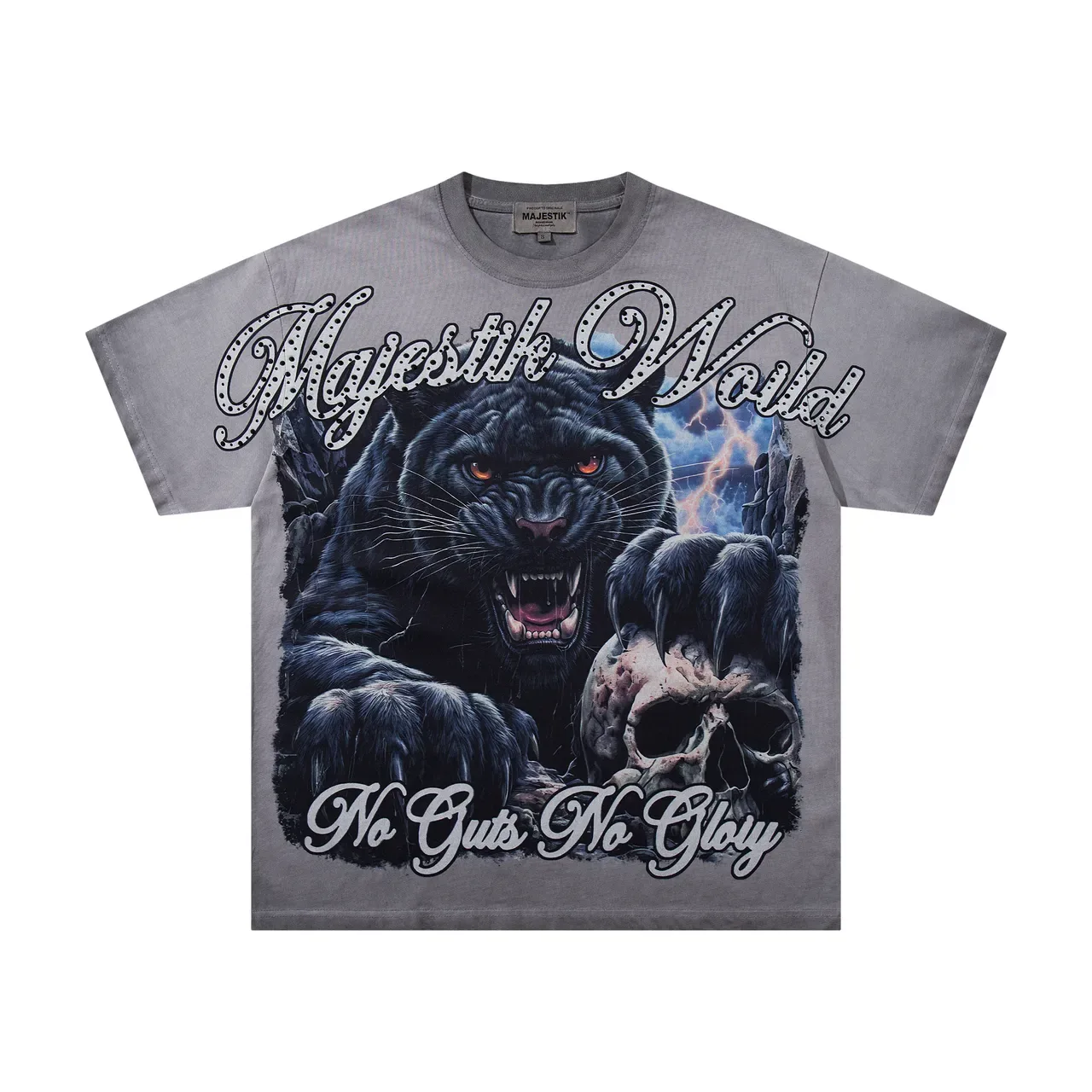 MAJESTIK Black Panther Graphic Oversized T-Shirt 4