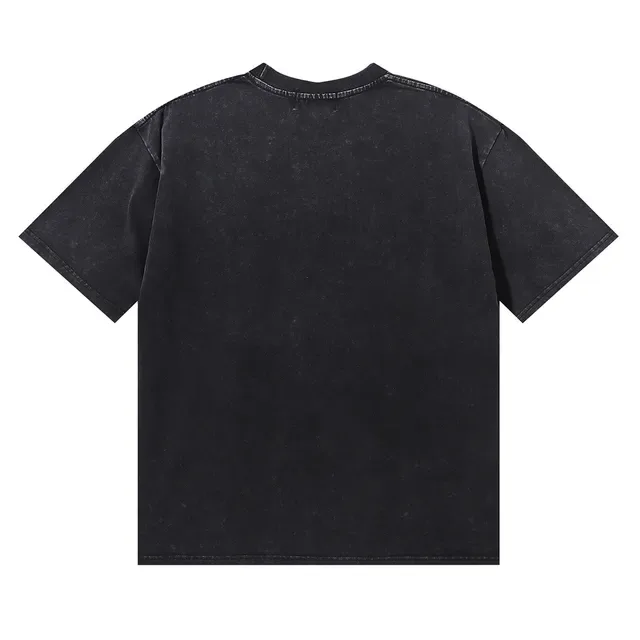 MAJESTIK Distressed Black Graphic Lion Football T-Shirt 2