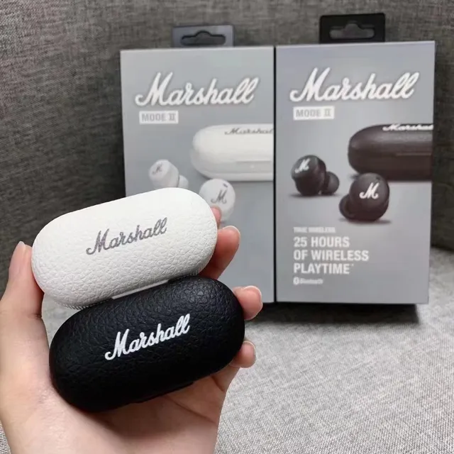 Marshall Mode II 白色黑色光泽面罩 M-Logo 面部 TWS 耳机 5