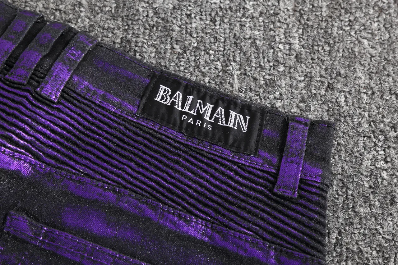 Short Moto Métallique Violet à Côtes 4