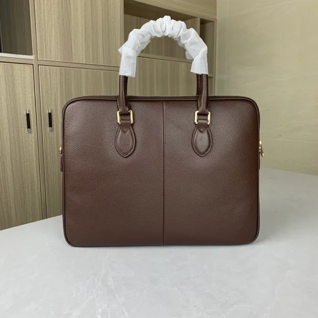 Montblanc Meisterstück टोट भूरी सोने पेब्ल्ड चमड़ा हार्डवेयर टोट बैग 2
