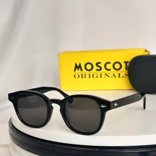 Moscot Black Gray Acetate Frame Round-Oval Lens Shape Sunglasses