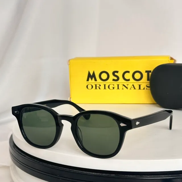 Moscot Black Gray Acetate Frame Round-Oval Lens Shape Sunglasses 9