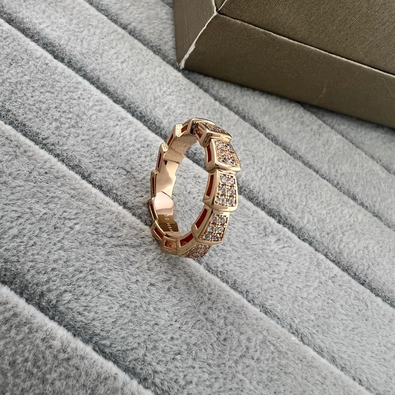 Multi-Tone Geometric Pavé Stacked Band Rings 6