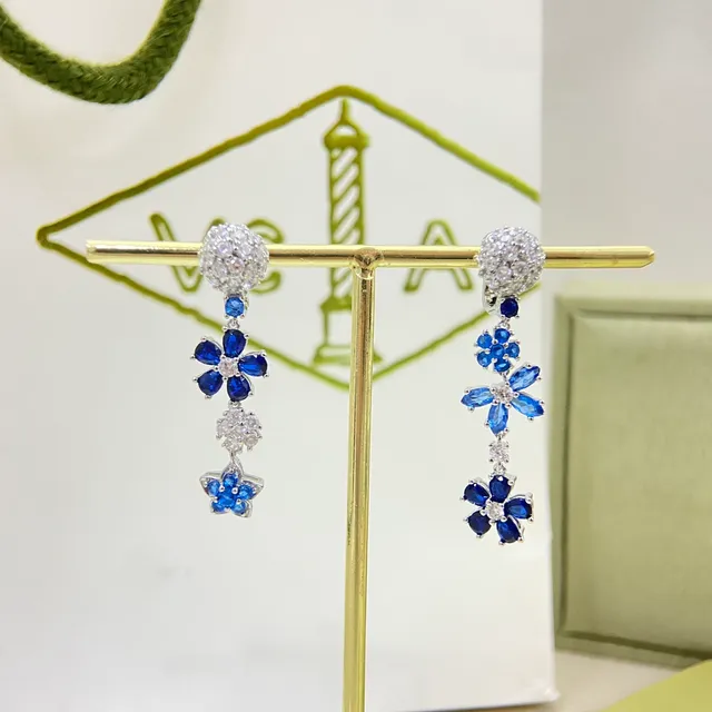 Multicolor Floral Pavé Crystal Dangle Earrings 2