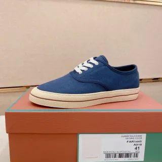 Navy Beige Upper Low-Top Canvas Shoes