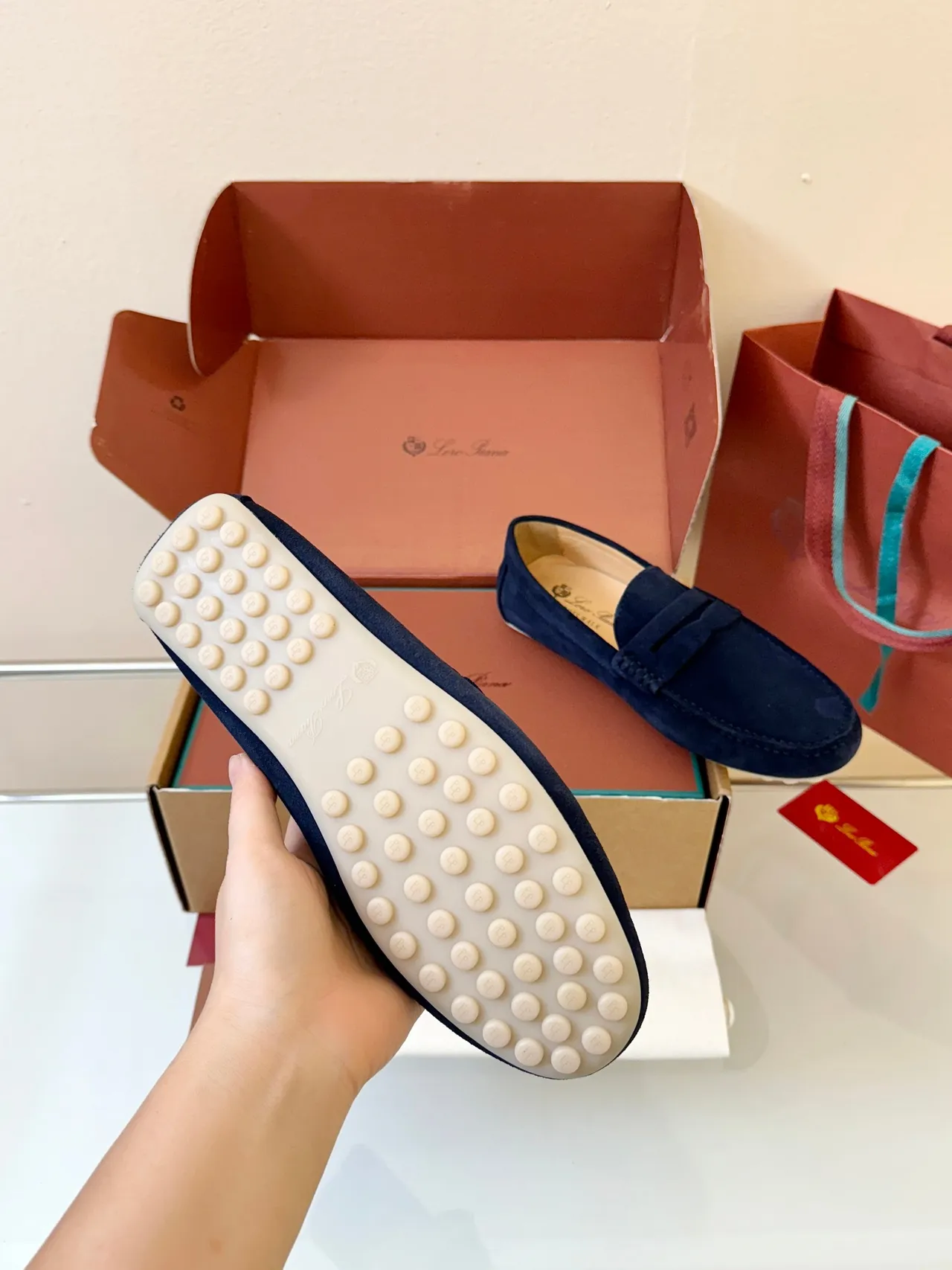 Navy Suede Penny Loafer Strap Loafers 5