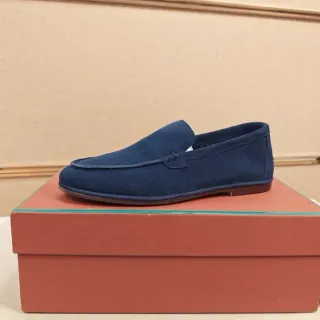 Mocassim de camurça navy slip-on
